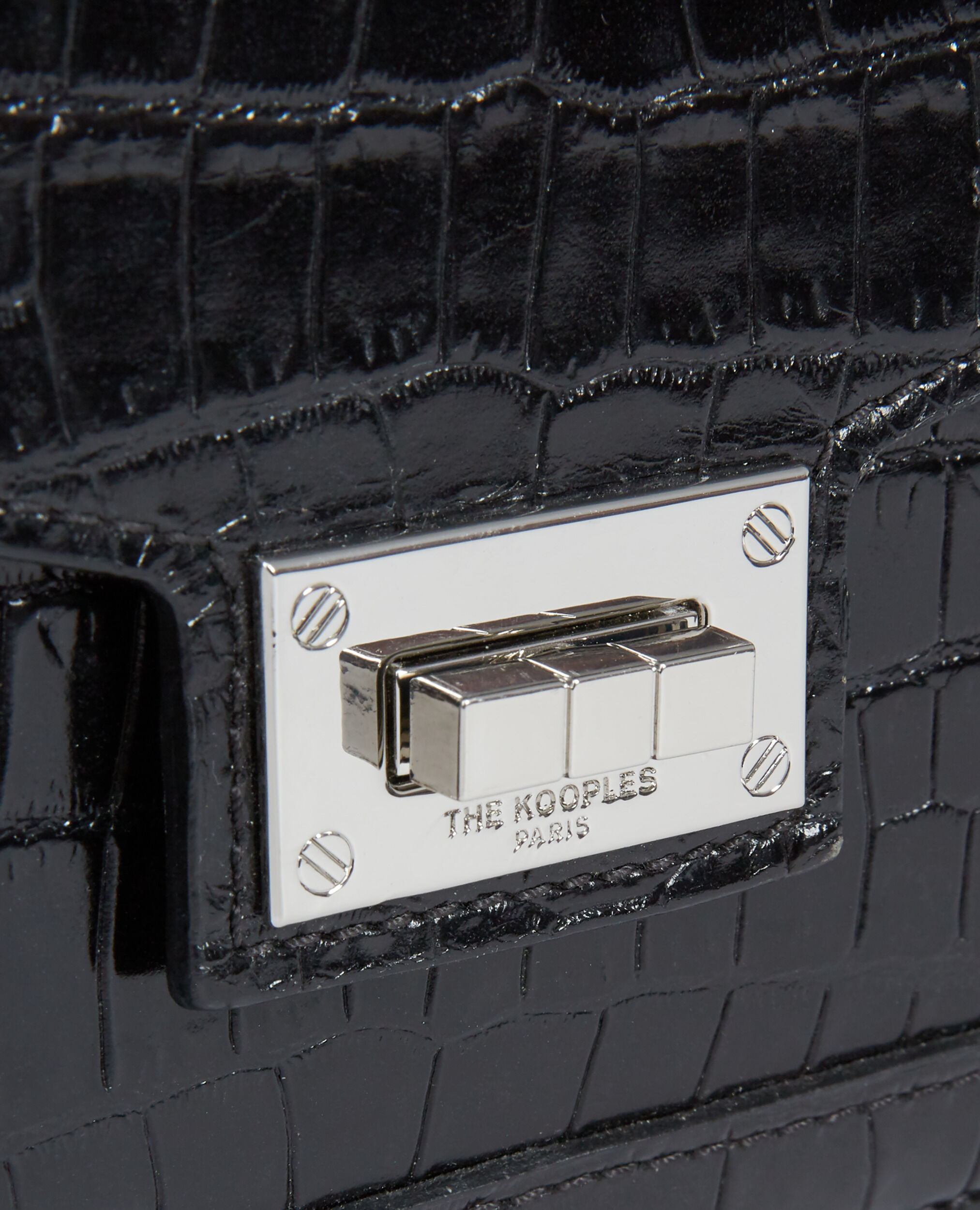 Medium print croco Emily bag in black