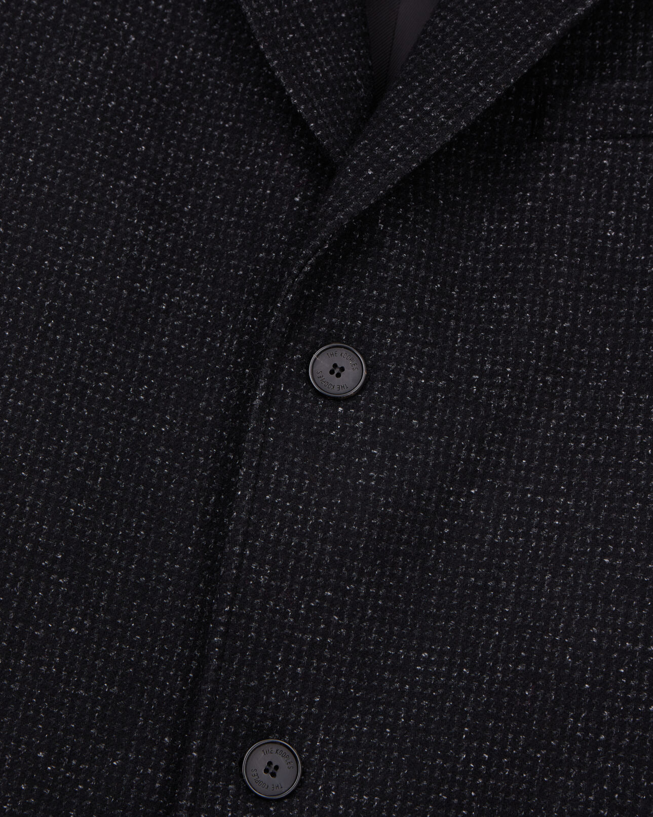 The Kooples MEN BLACK GREY long black coat in wool blend