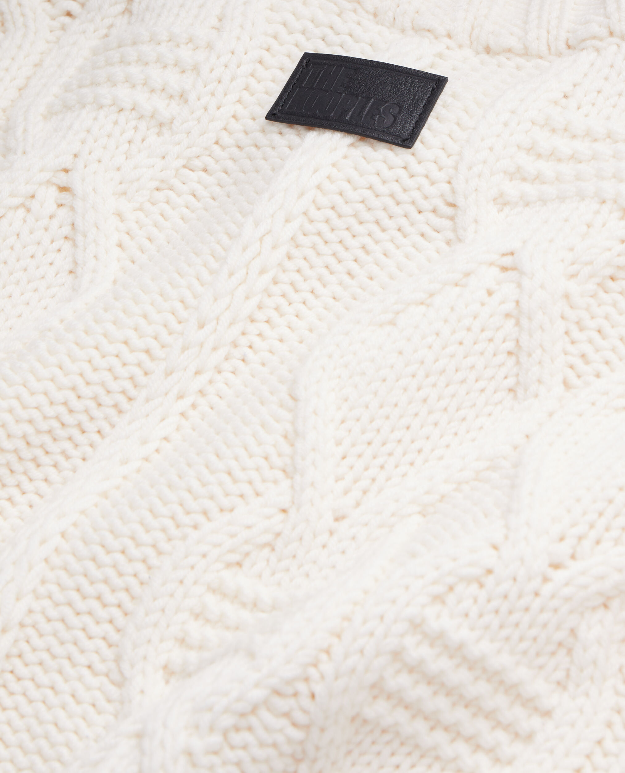 Jersey blanco crudo lana trenzada, ECRU, hi-res image number null