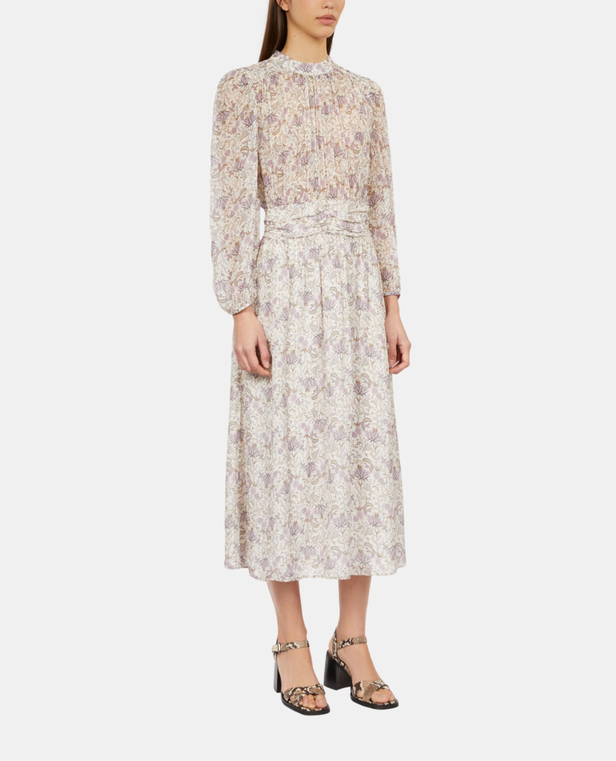 Long printed dress, ECRU/MAUVE CHALK, hi-res image number null