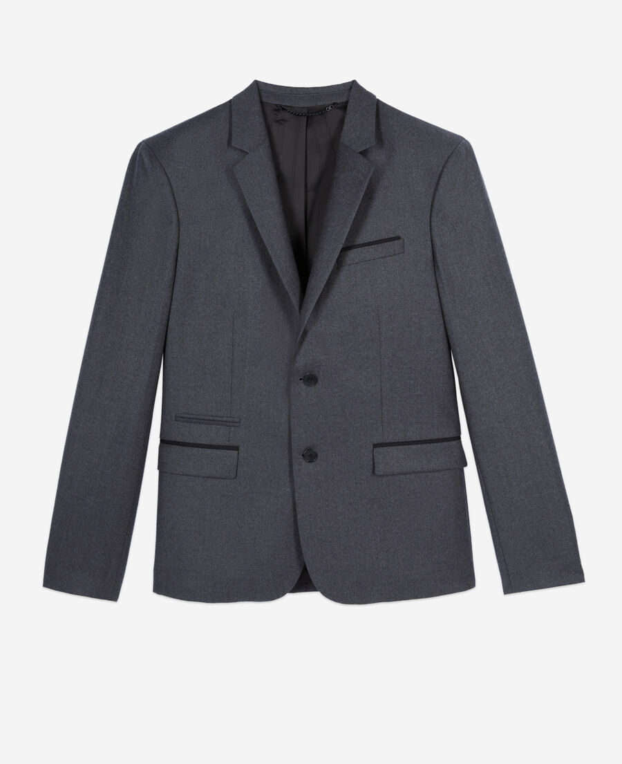 The Kooples HOMBRE LIGHT GREY MEL/WHITE chaqueta traje franela gris