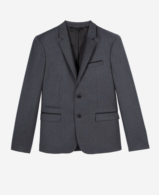 The Kooples HOMBRE LIGHT GREY MEL/WHITE chaqueta traje franela gris