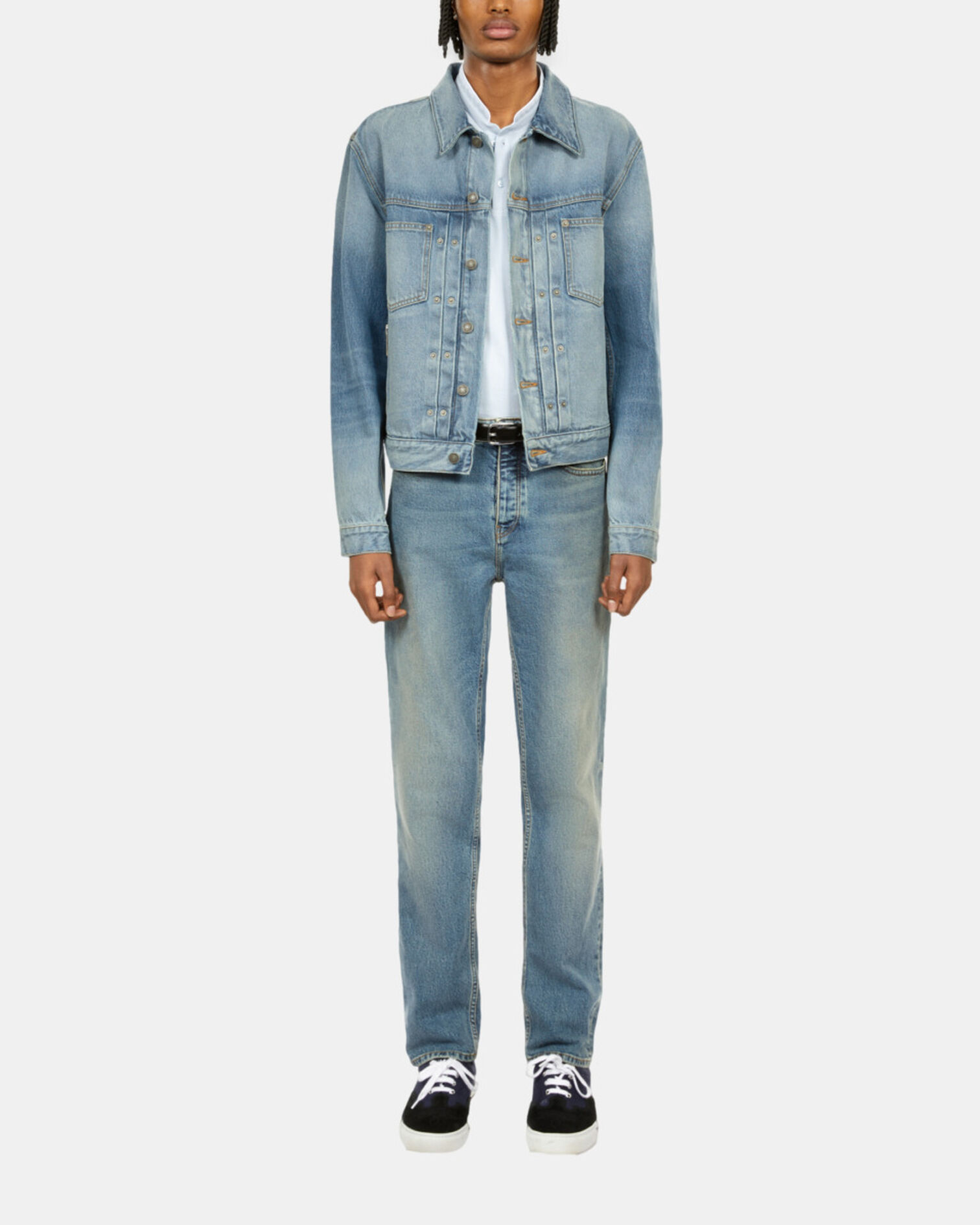 Blue washed denim jacket, BLUE DENIM, hi-res image number null