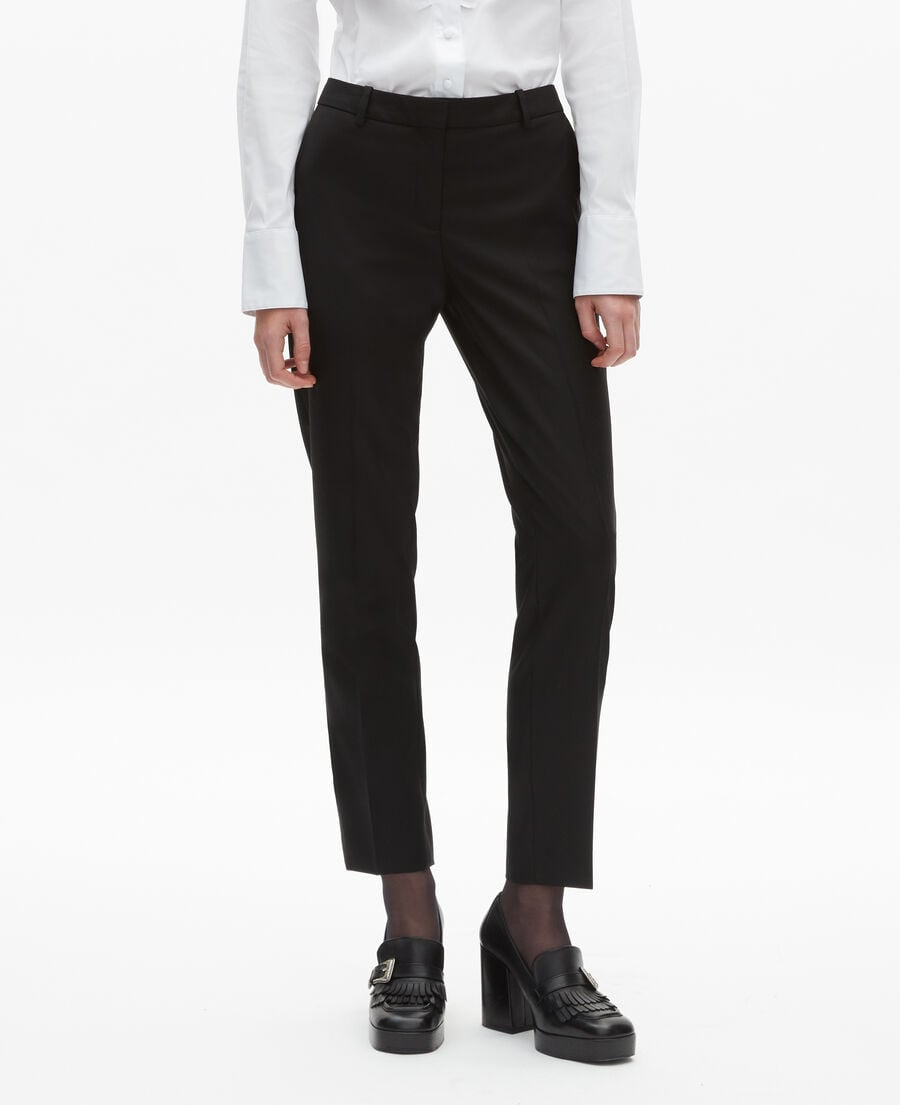 The Kooples WOMEN BLACK tailored black wool pants