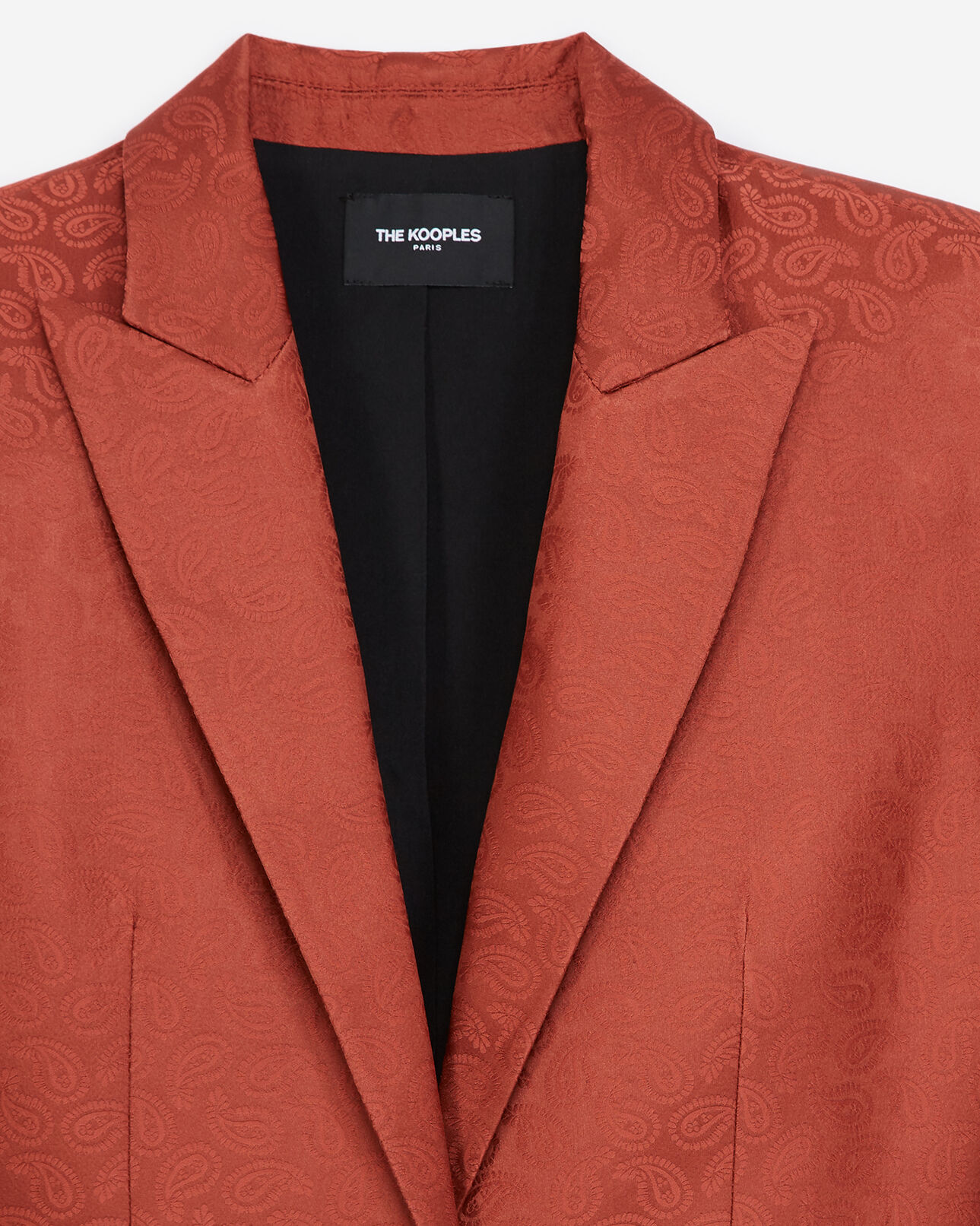 The Kooples DAMEN PINK satinierter blazer aus rosa jacquardgewebe