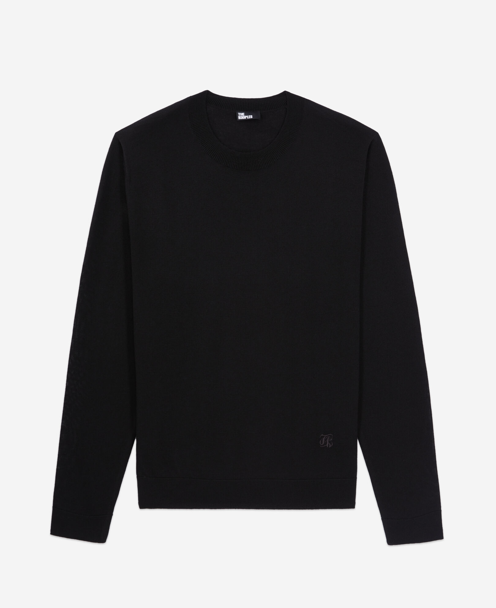 The Kooples HOMME BLACK pull noir en laine mérinos
