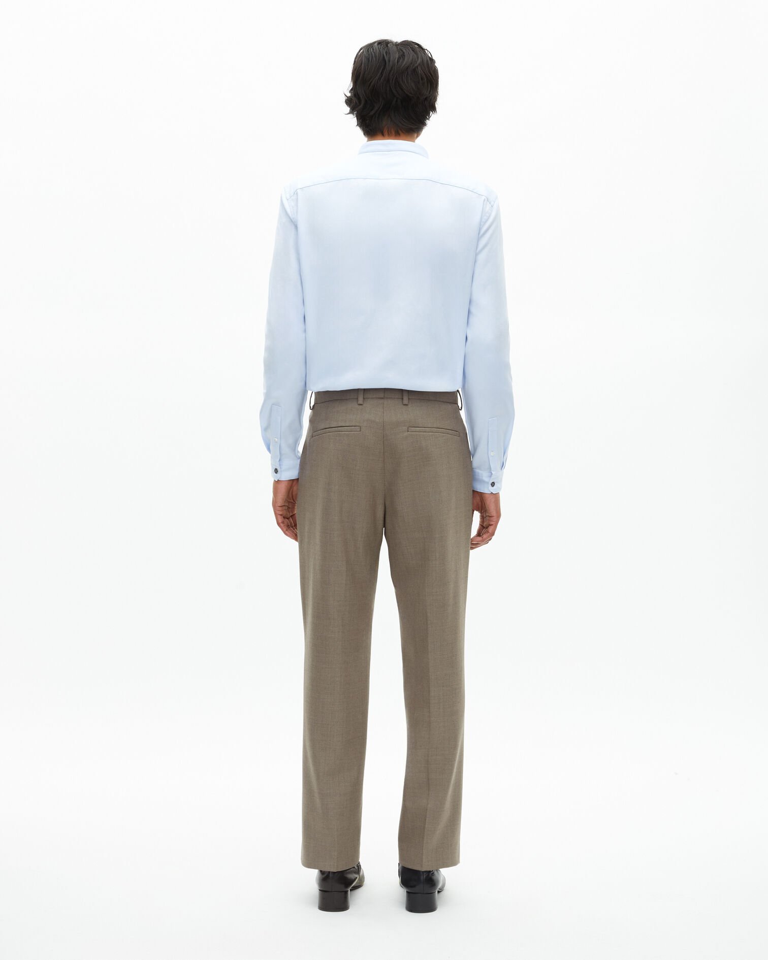 Pantalon de costume en laine beige, BEIGE MELANGE, hi-res image number null