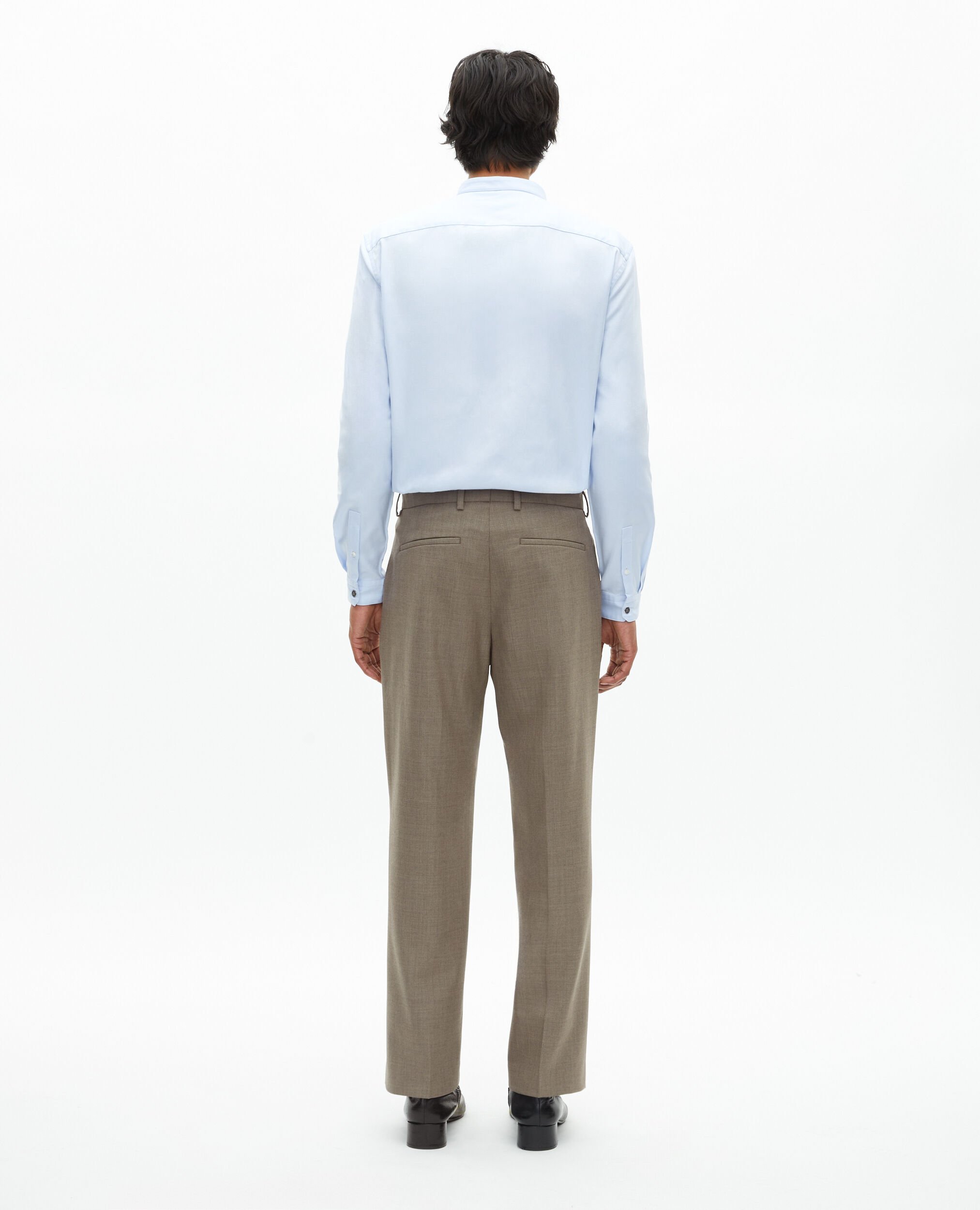 Pantalon de costume en laine beige, BEIGE MELANGE, hi-res image number null