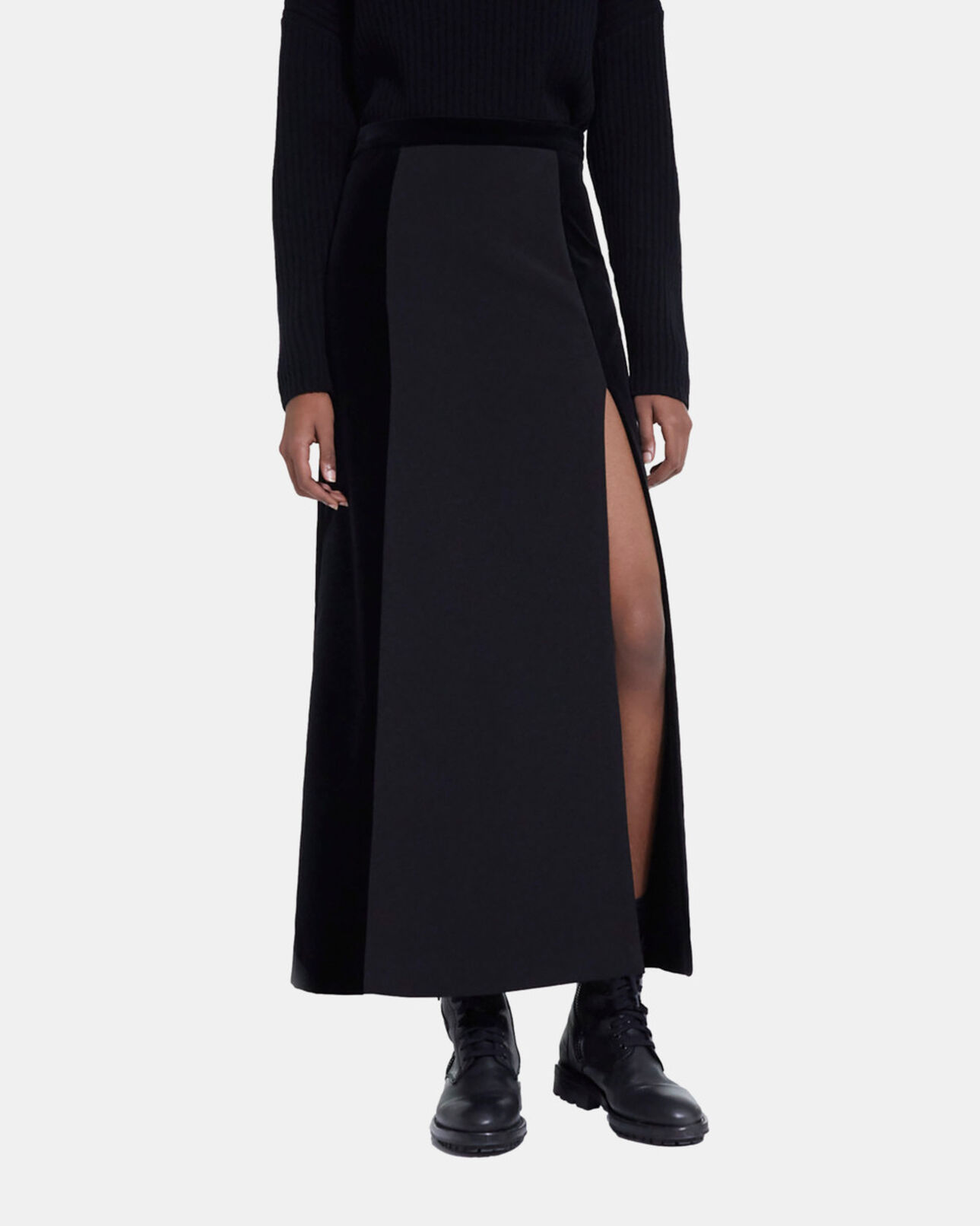The Kooples FEMME BLACK jupe longue noire