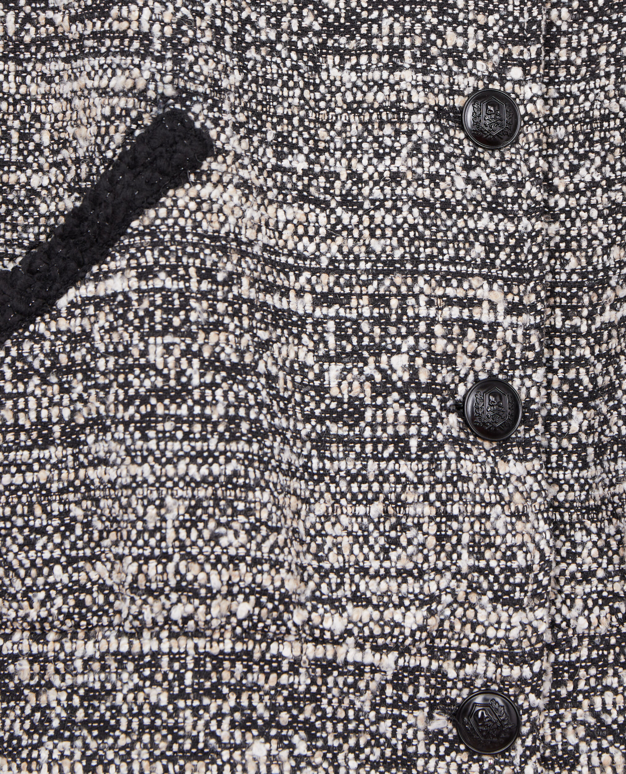 Veste noire et blanche en tweed, BLACK WHITE, hi-res image number null