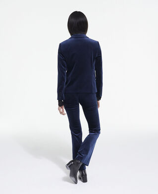 The Kooples F NAVY blue velvet suit pants