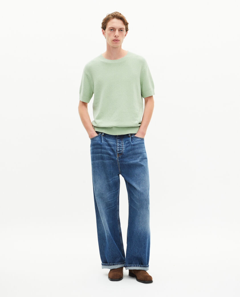 The Kooples HOMME ALMOND GREEN pull manches courtes vert amande