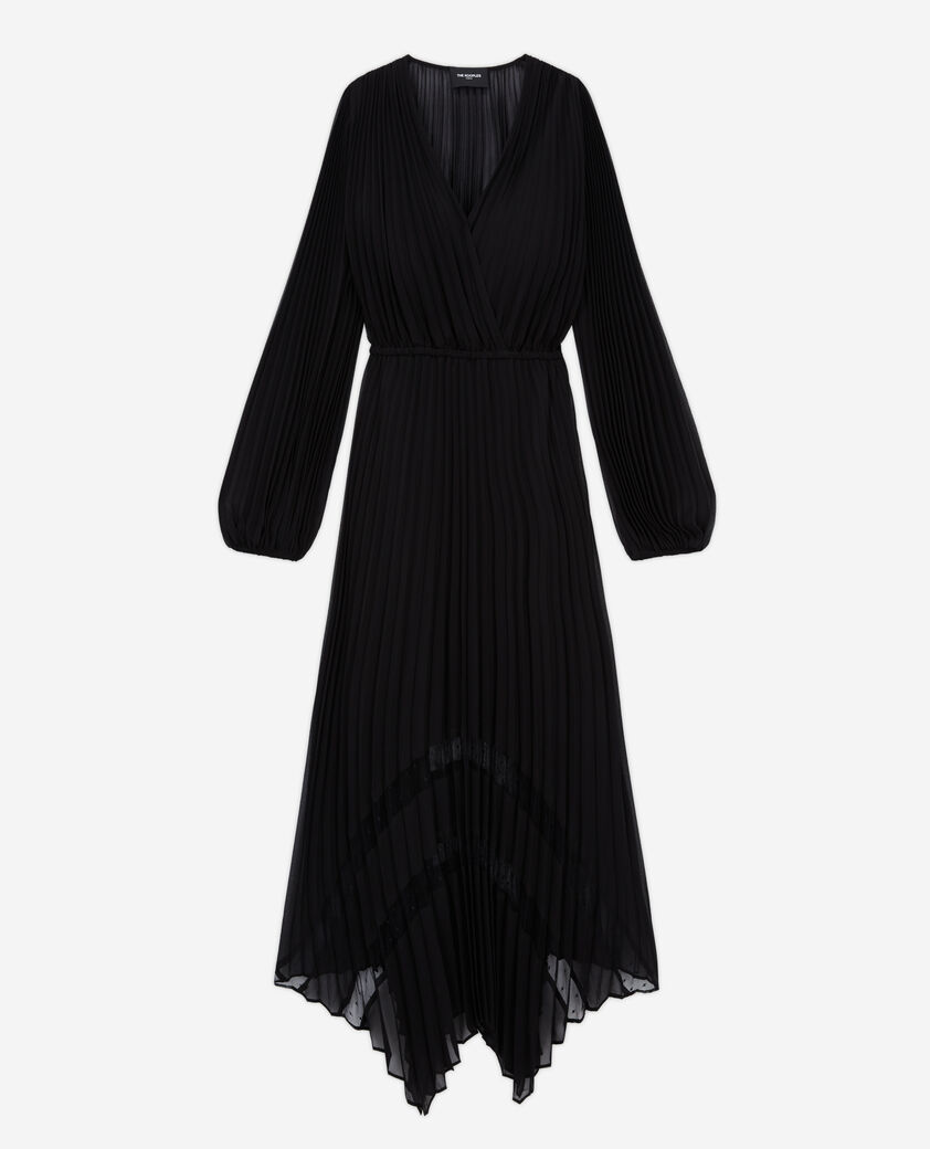 The Kooples F BLACK long black pleated dress