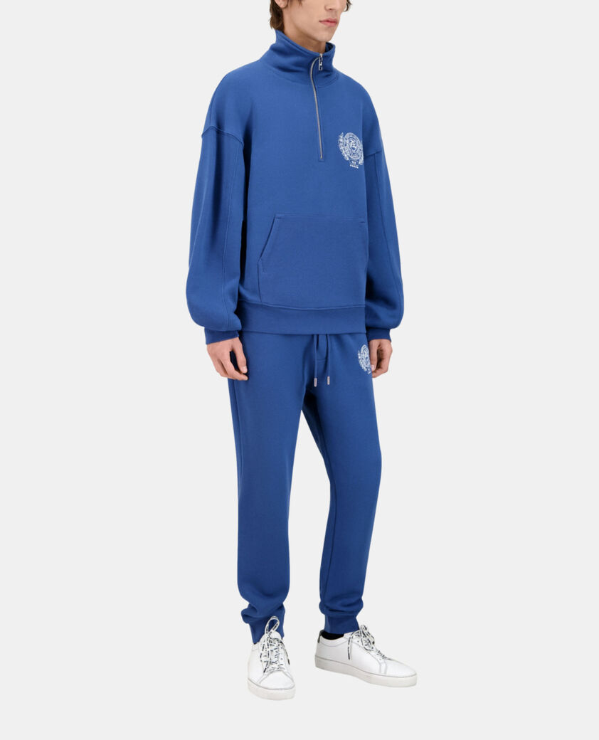 The Kooples HERREN MIDDLE NAVY königsblaues sweatshirt mit wappen-siebdruck