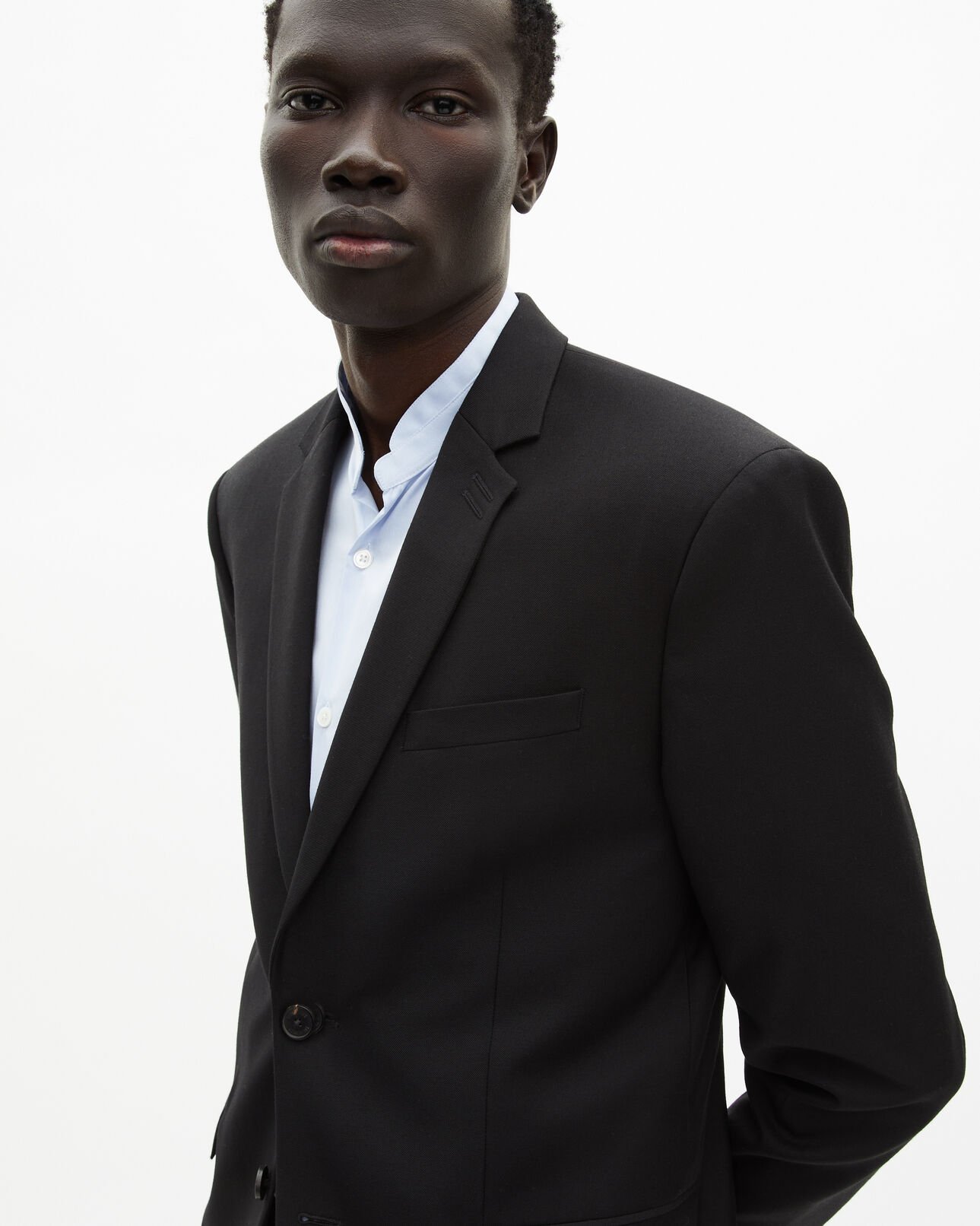 The Kooples MEN BLACK black wool suit jacket tailored fit