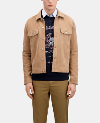 The Kooples HERREN BEIGE beige jacke aus veloursleder