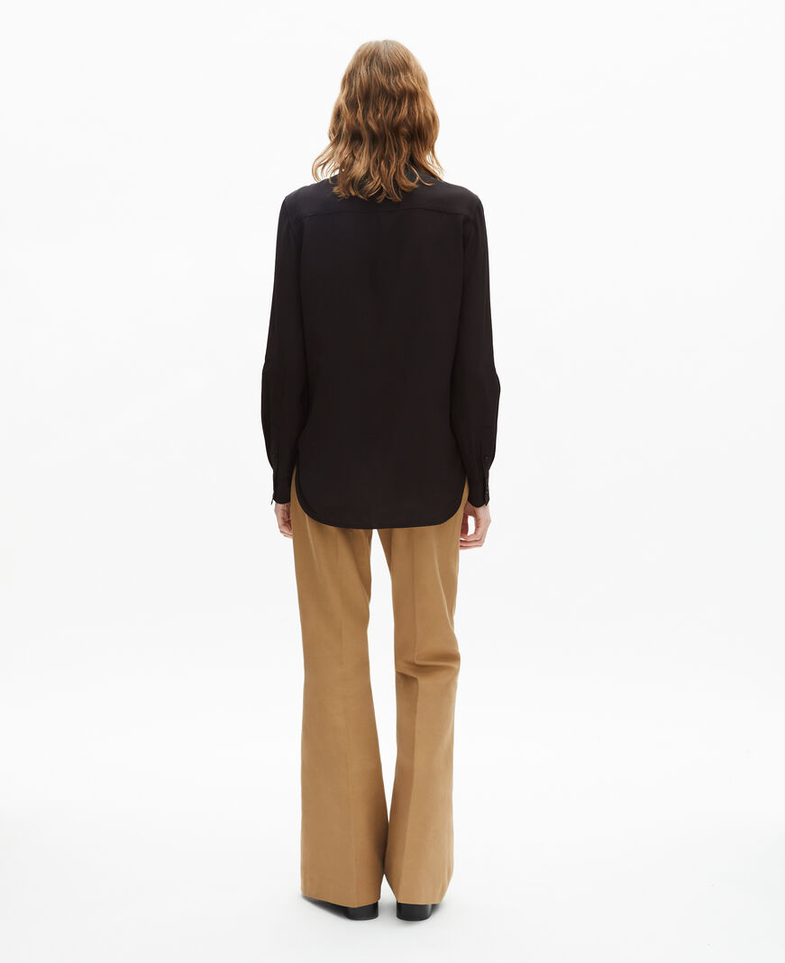 The Kooples WOMEN BLACK black silk shirt