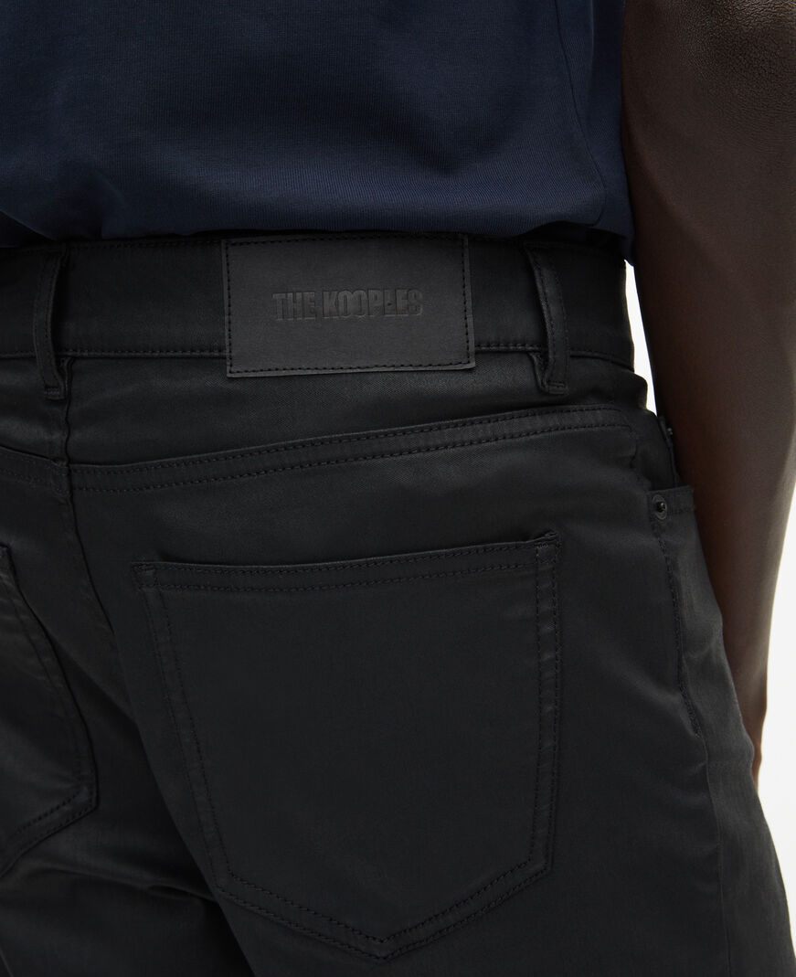 The Kooples MEN BLACK black leather-effect skinny jeans
