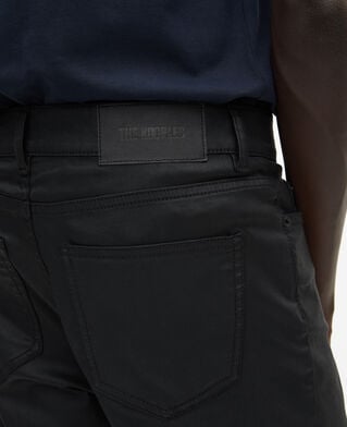 The Kooples MEN BLACK black leather-effect skinny jeans