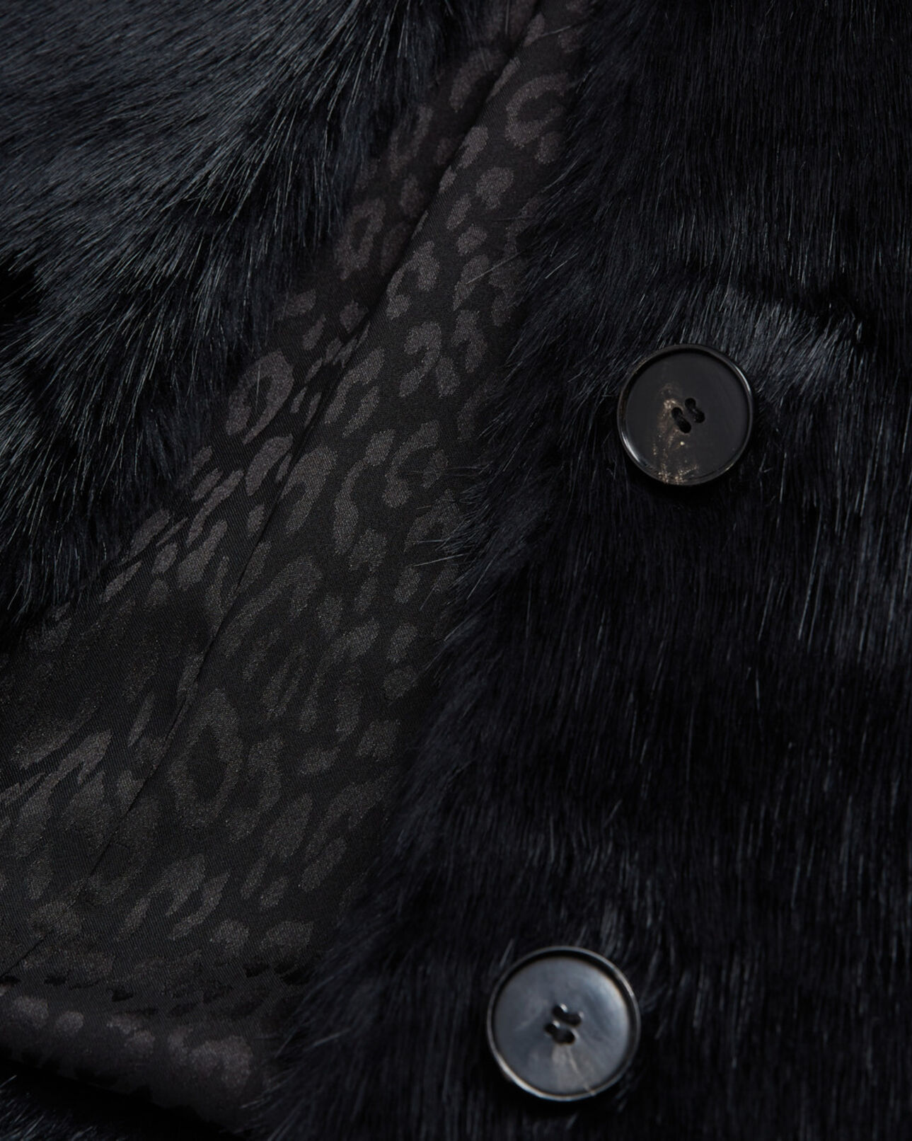 The Kooples WOMEN BLACK black faux fur coat