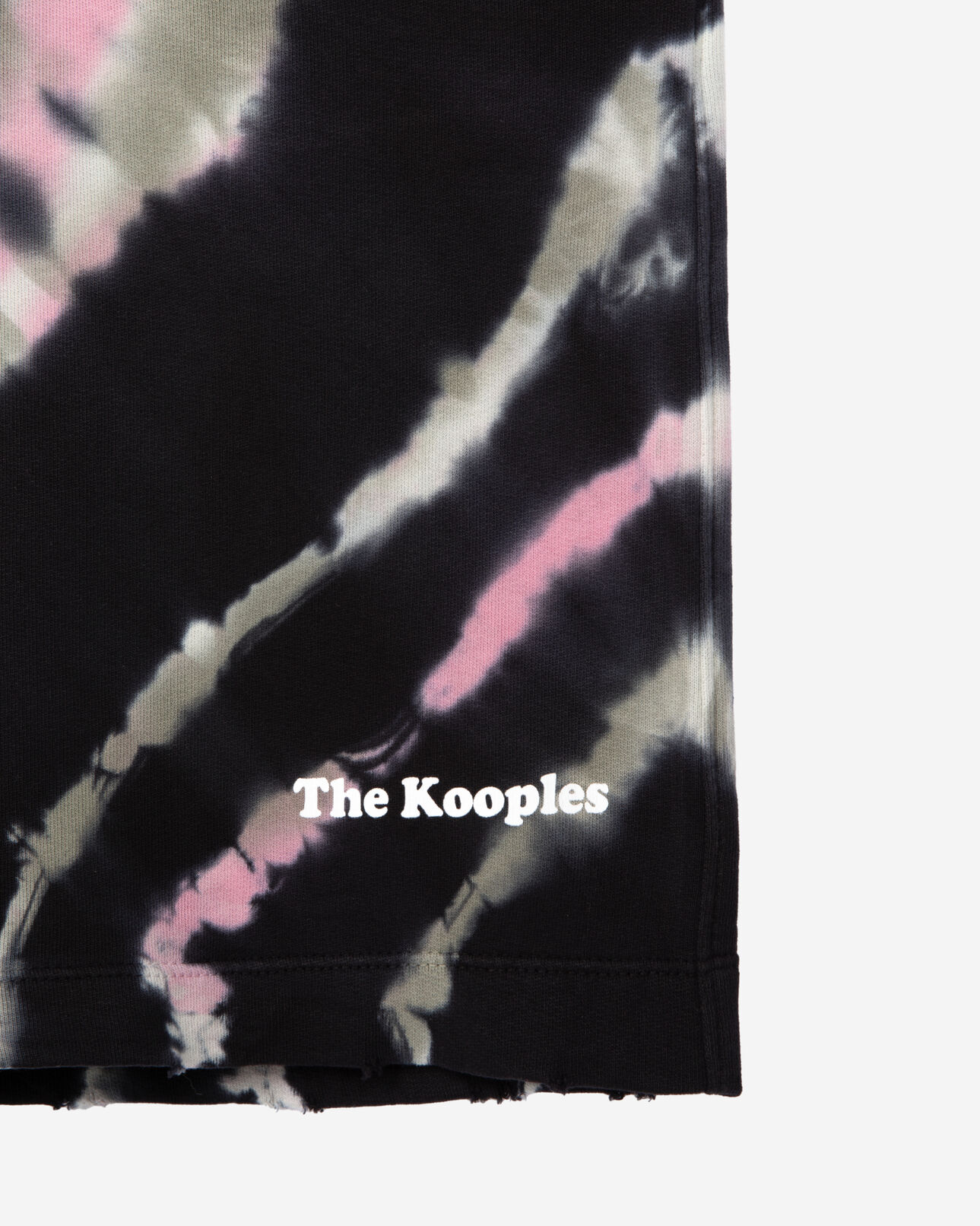 The Kooples MEN ECRU GREEN tie and dye print shorts
