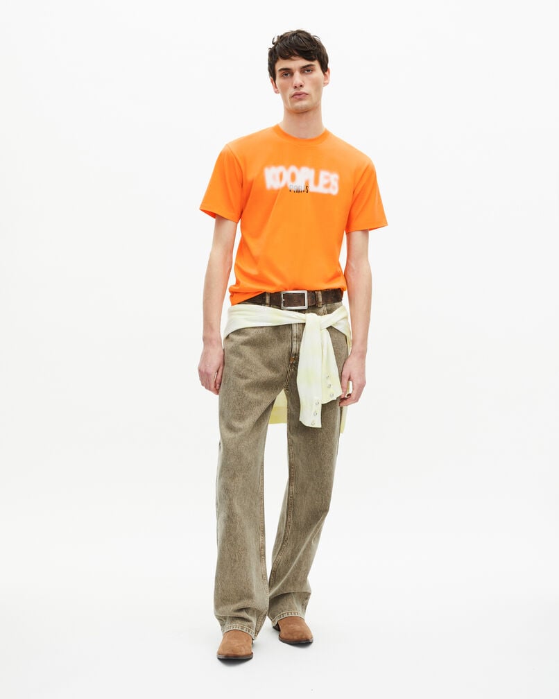 The Kooples HOMME ORANGE t-shirt avec sérigraphie logo orange