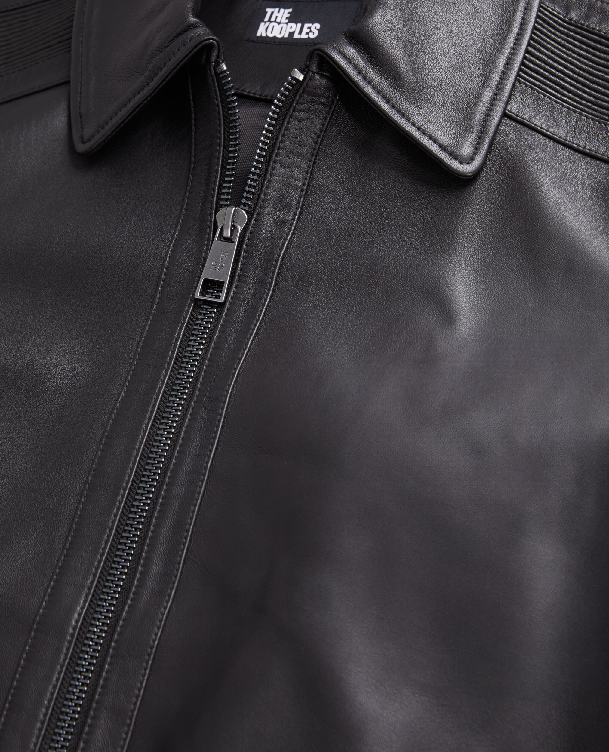 Black leather biker jacket   The Kooples   US