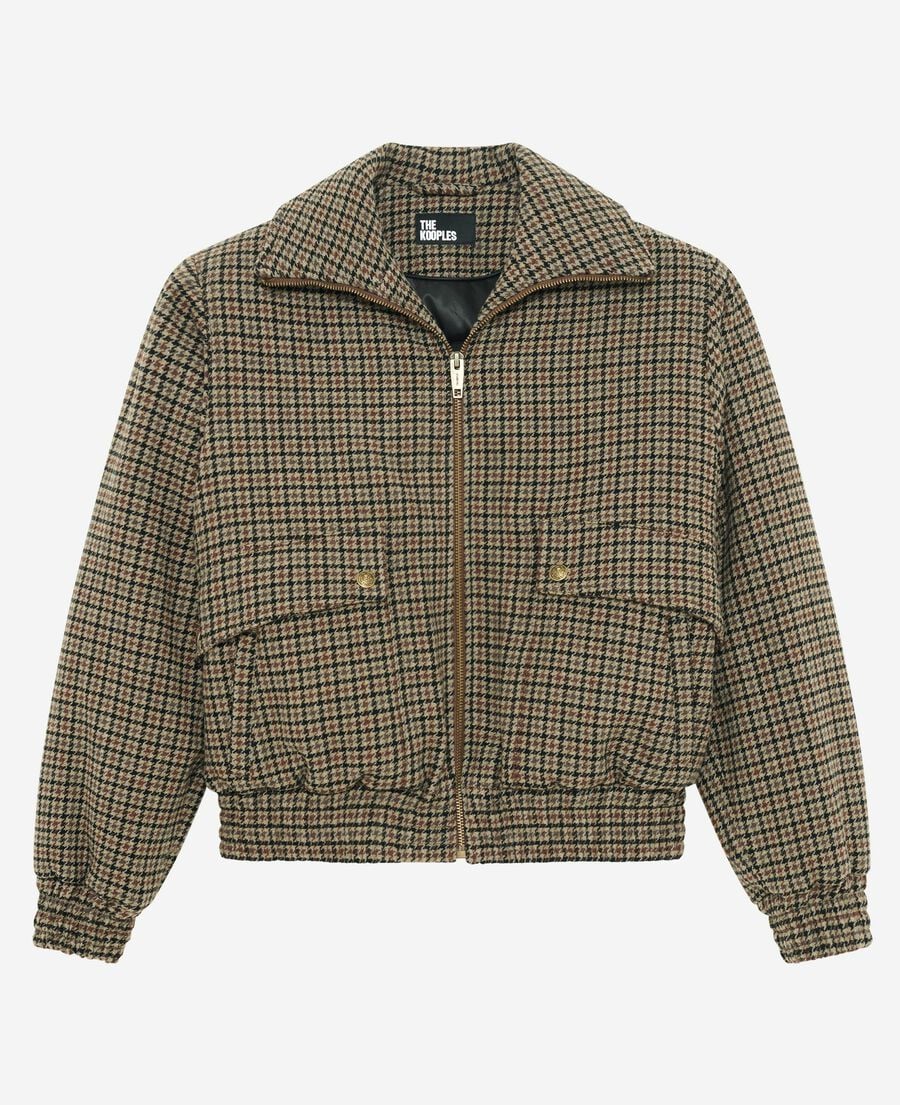 The Kooples WOMEN CAMEL / BEIGE camel wool houndstooth jacket