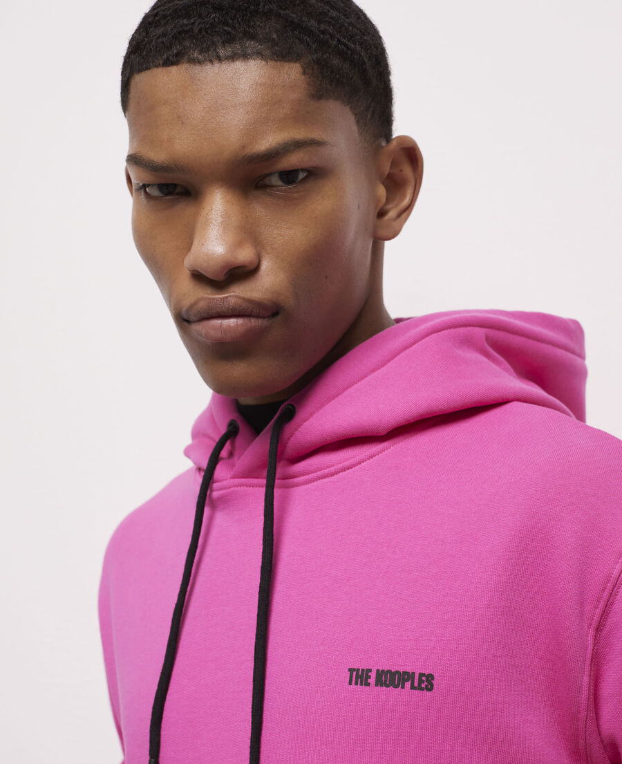 pink hooded sweatshirt with logo