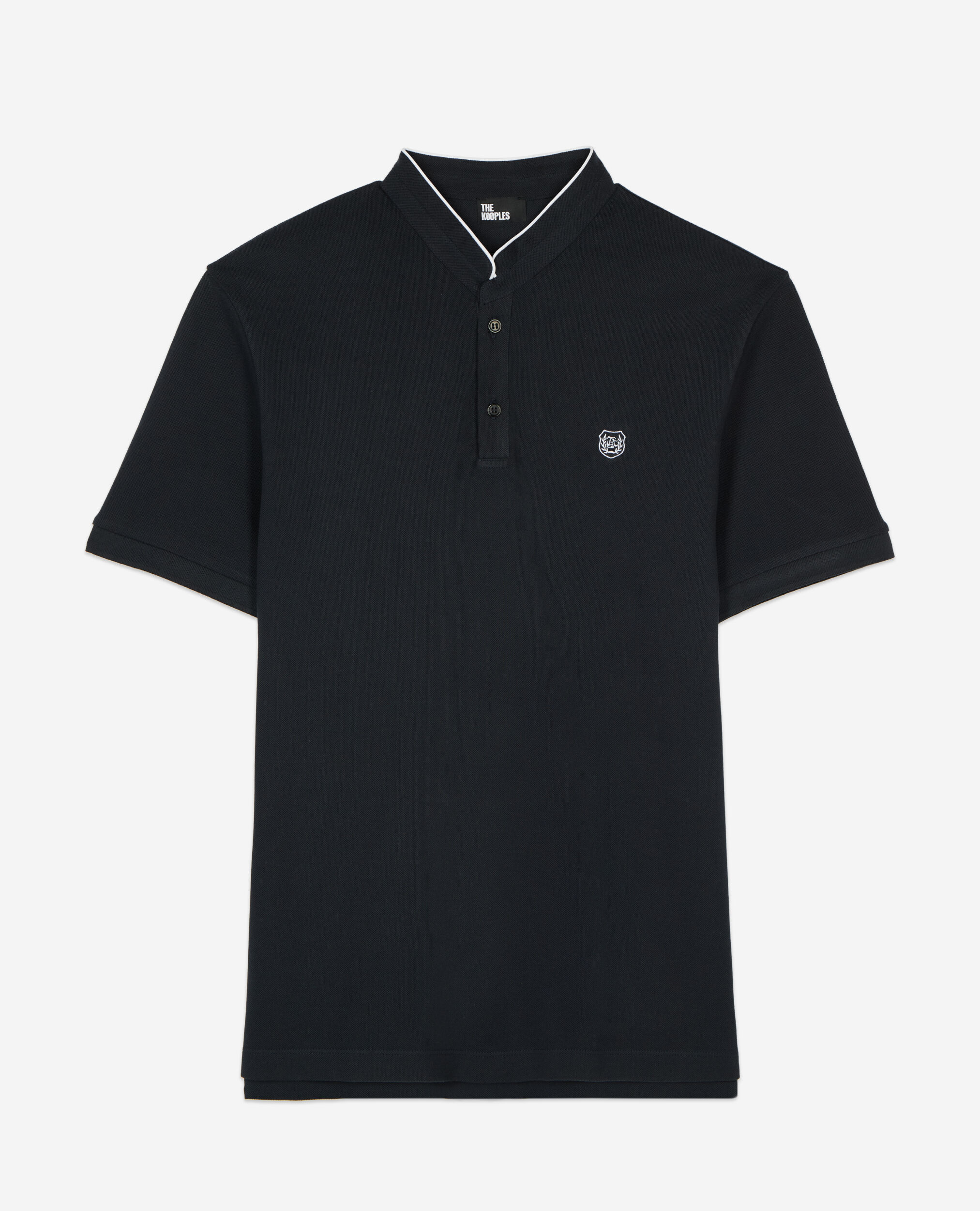 Polo en coton piqué bleu marine, NAVY, hi-res image number null