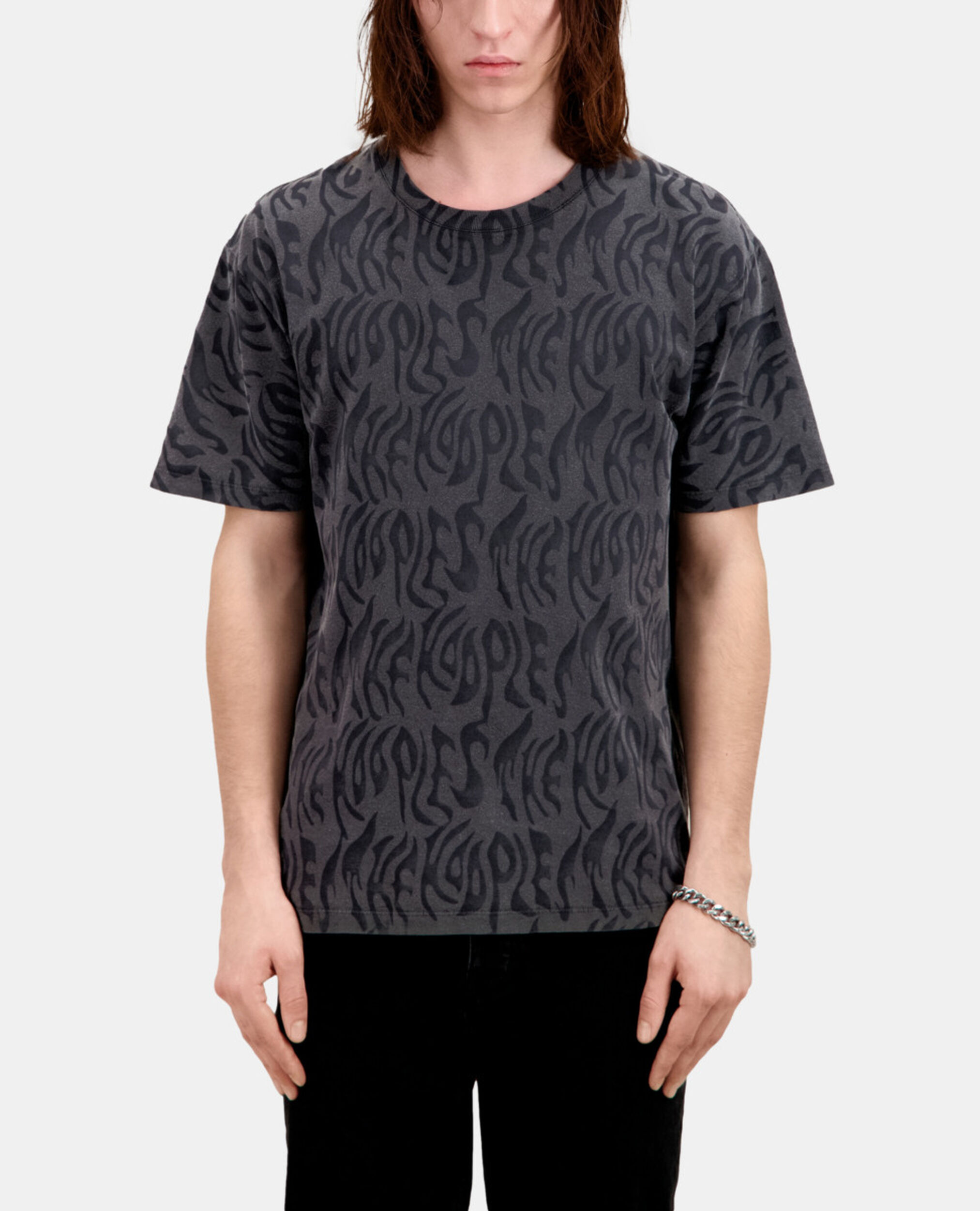 Men's printed t-shirt, BLACK WASHED, hi-res image number null