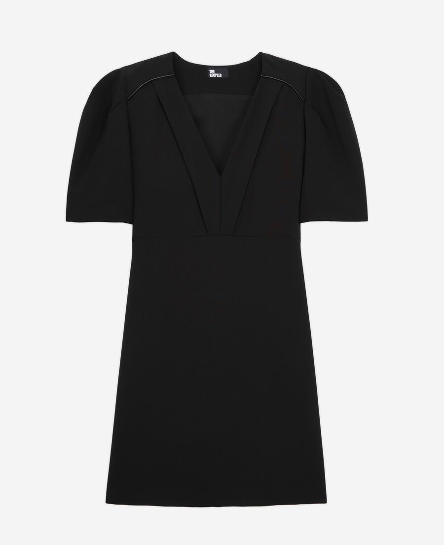robe courte noire en crêpe