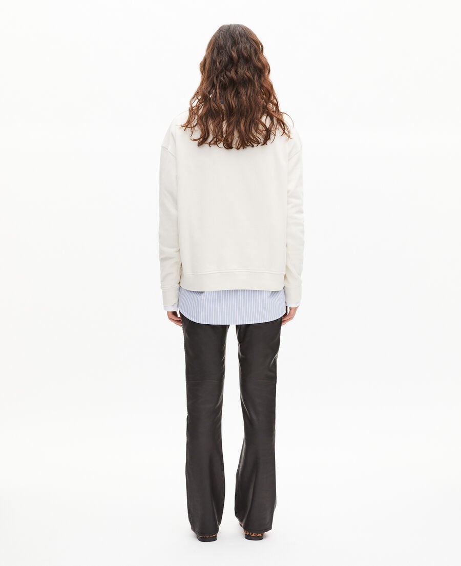 The Kooples F LIGHT BEIGE sweatshirt with beige screen print