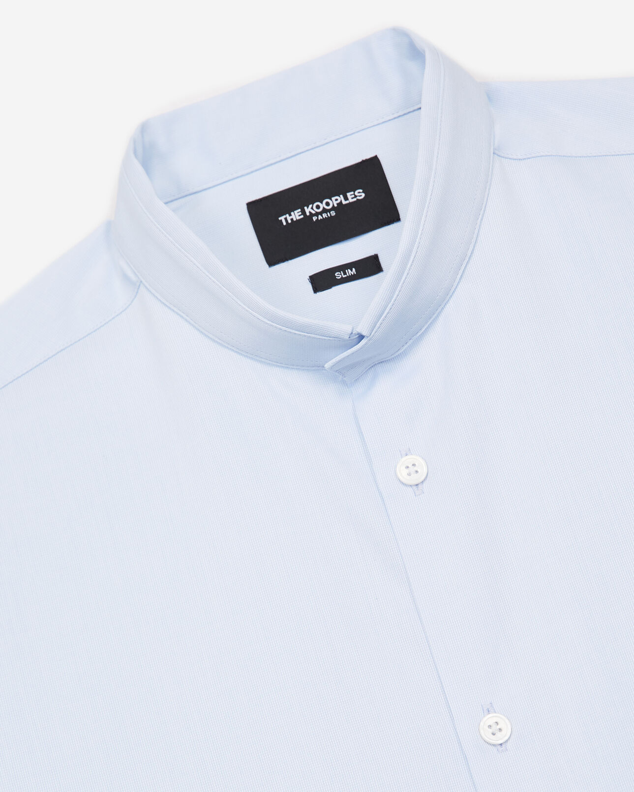 The Kooples HOMBRE SKY camisa azul cuello mao replegado algodón
