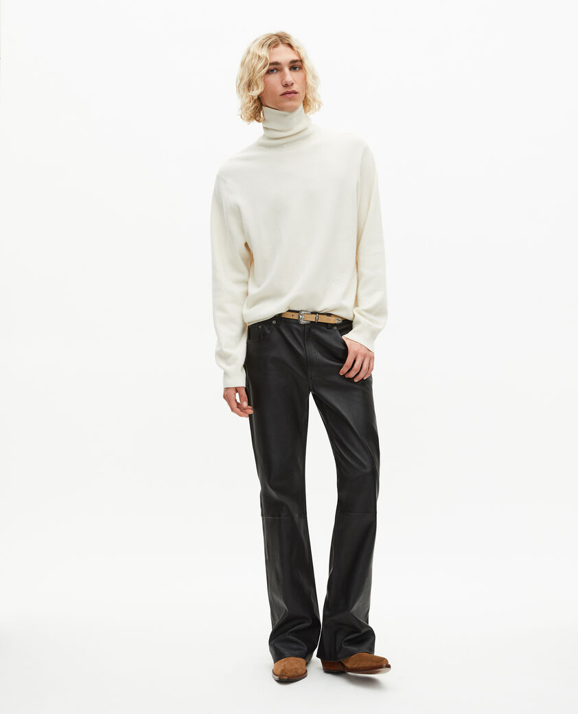 The Kooples HOMME ECRU pull col roulé en cachemire écru