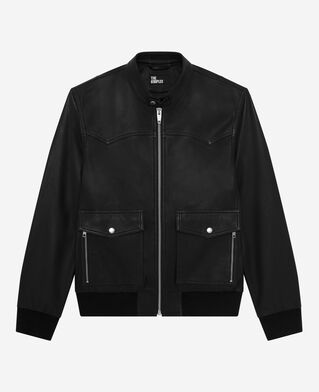 The Kooples HOMME BLACK blouson en cuir noir