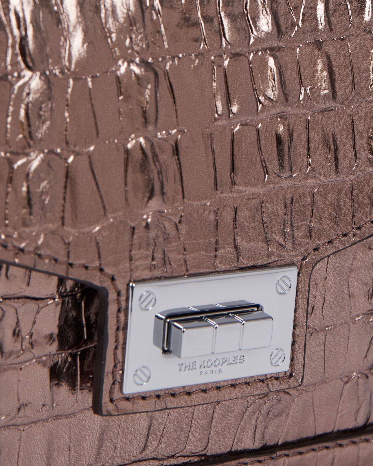 The Kooples MUJER PINK BRONZE bolso emily pequeño efecto cocodrilo rosa