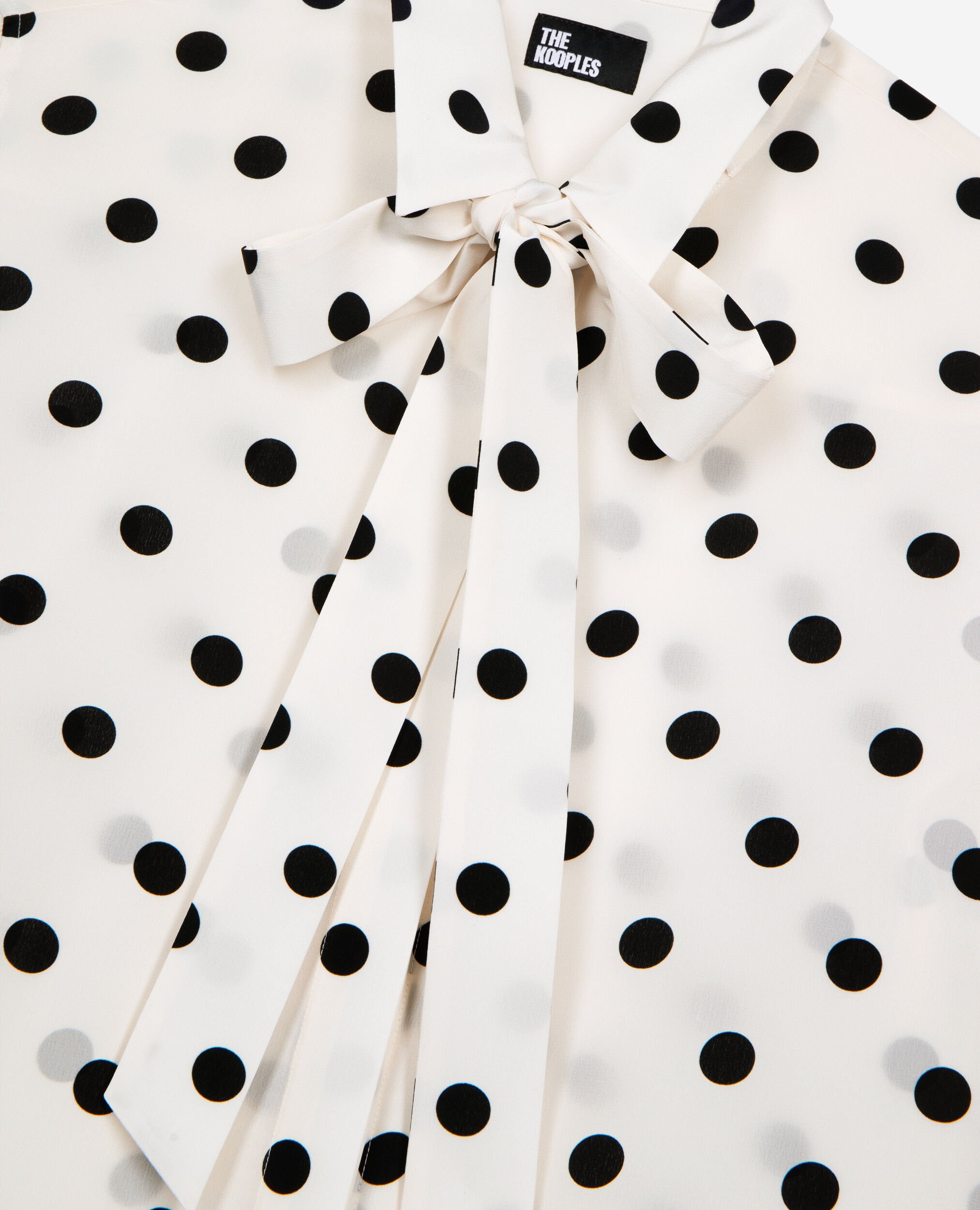 Weißes Seidenhemd mit Punkten, WHITE / BLACK, hi-res image number null
