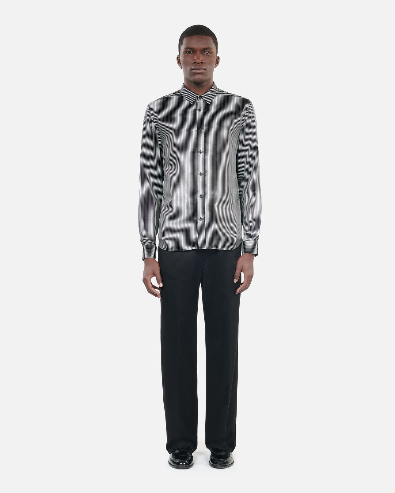 The Kooples MEN BLACK WHITE black and white striped shirt