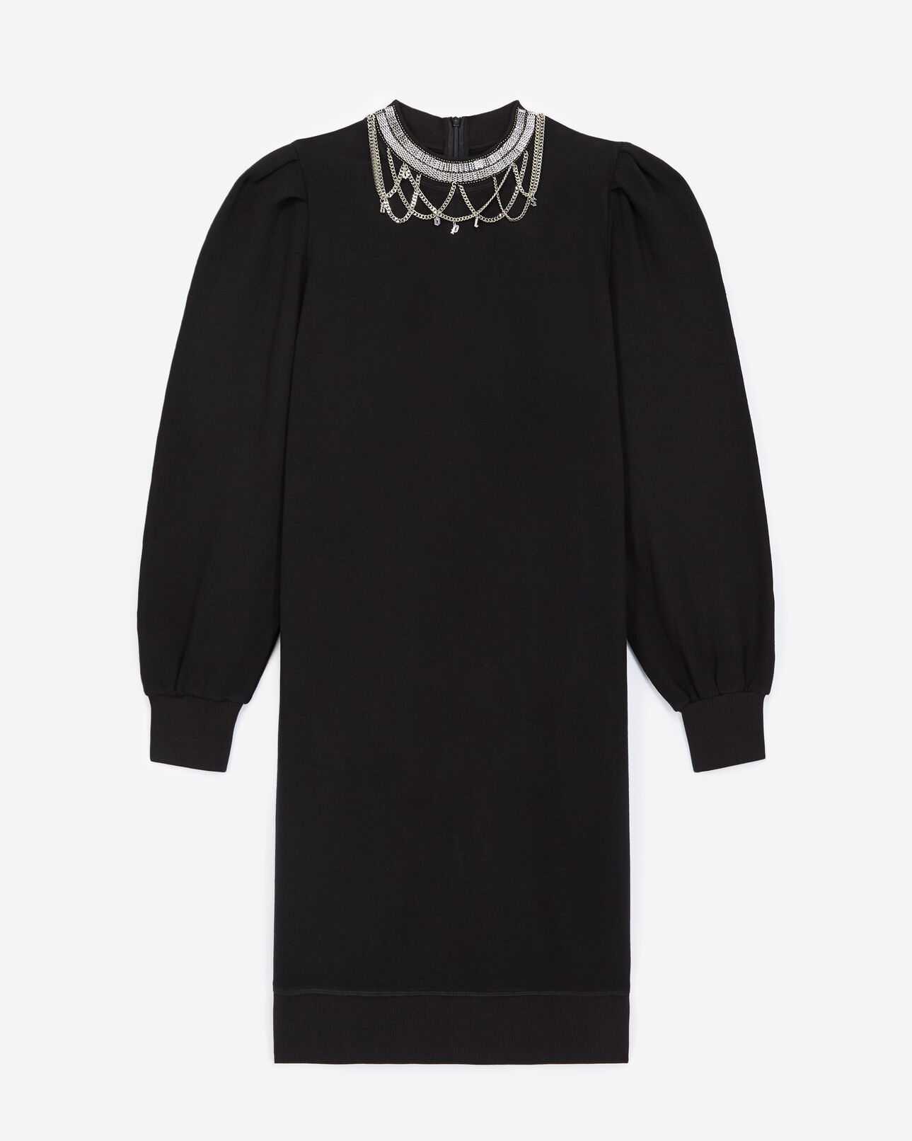 The Kooples FEMME BLACK robe avec collier bijoux au col