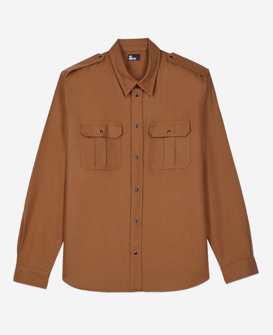 The Kooples HOMME CLASSIC BROWN chemise marron