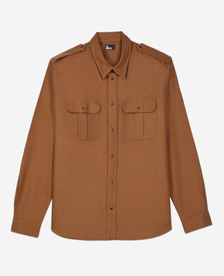 The Kooples HOMME CLASSIC BROWN chemise marron