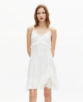 The Kooples WOMEN ECRU short dress with ecru lace