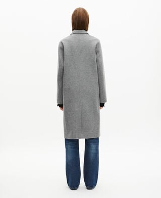 The Kooples F GREY long double-faced wool coat with grey cape