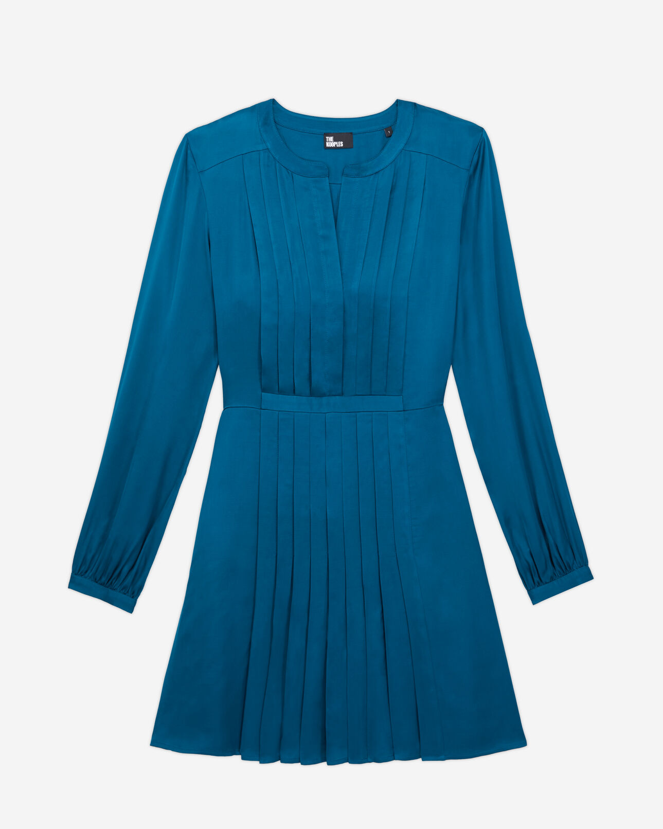 The Kooples FEMME MEDIUM BLUE robe courte bleue avec plissage