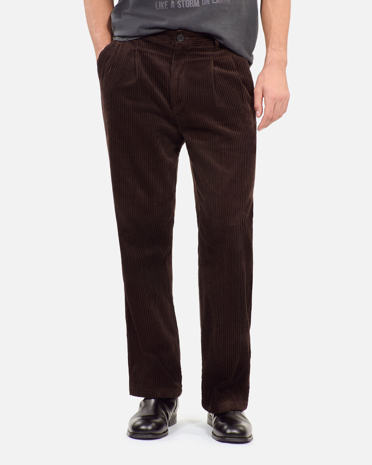 The Kooples MEN BROWN brown corduroy trousers