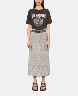The Kooples FEMME BLACK WHITE jupe longue léopard