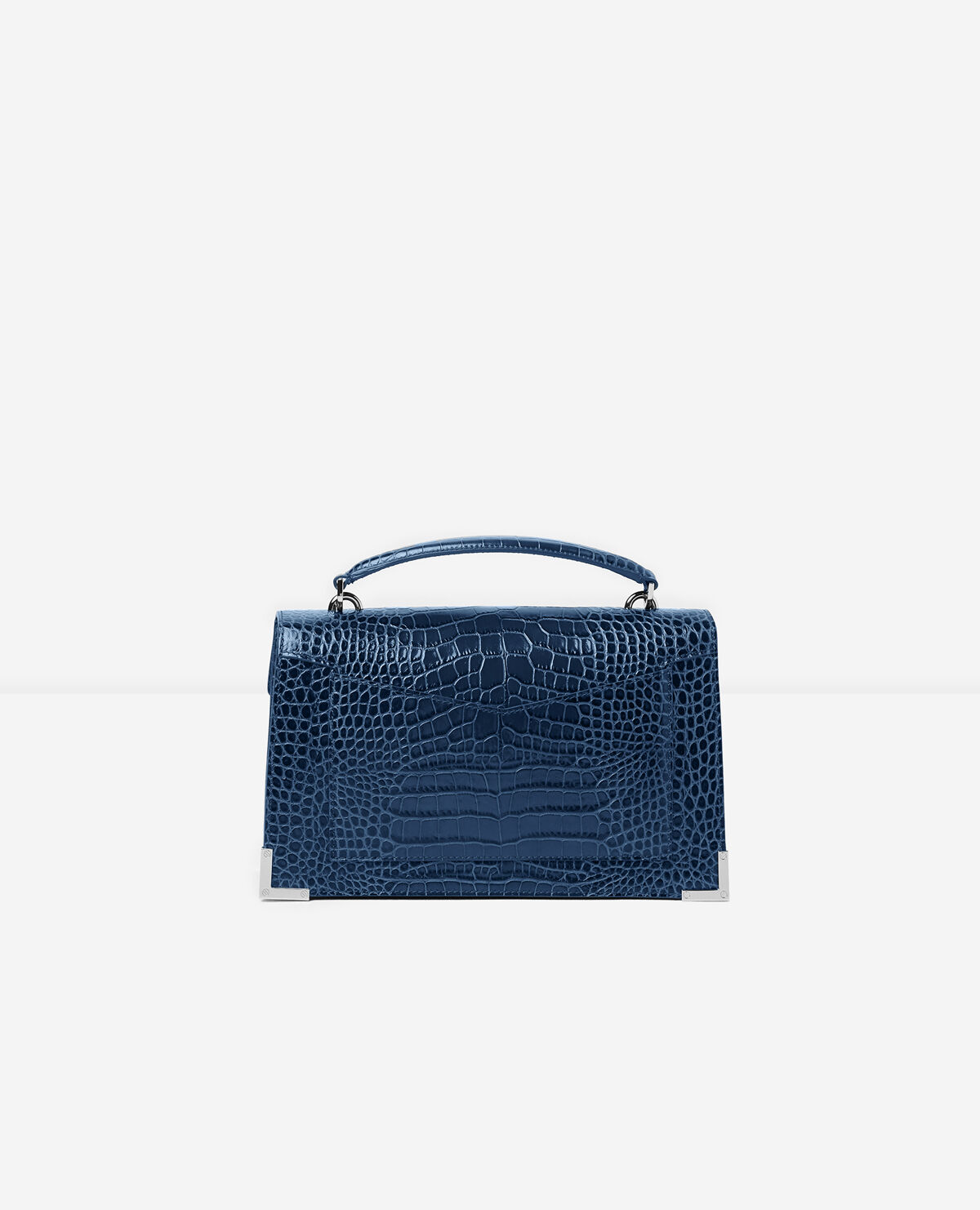 Medium Emily bag in navy blue mock croc The Kooples US