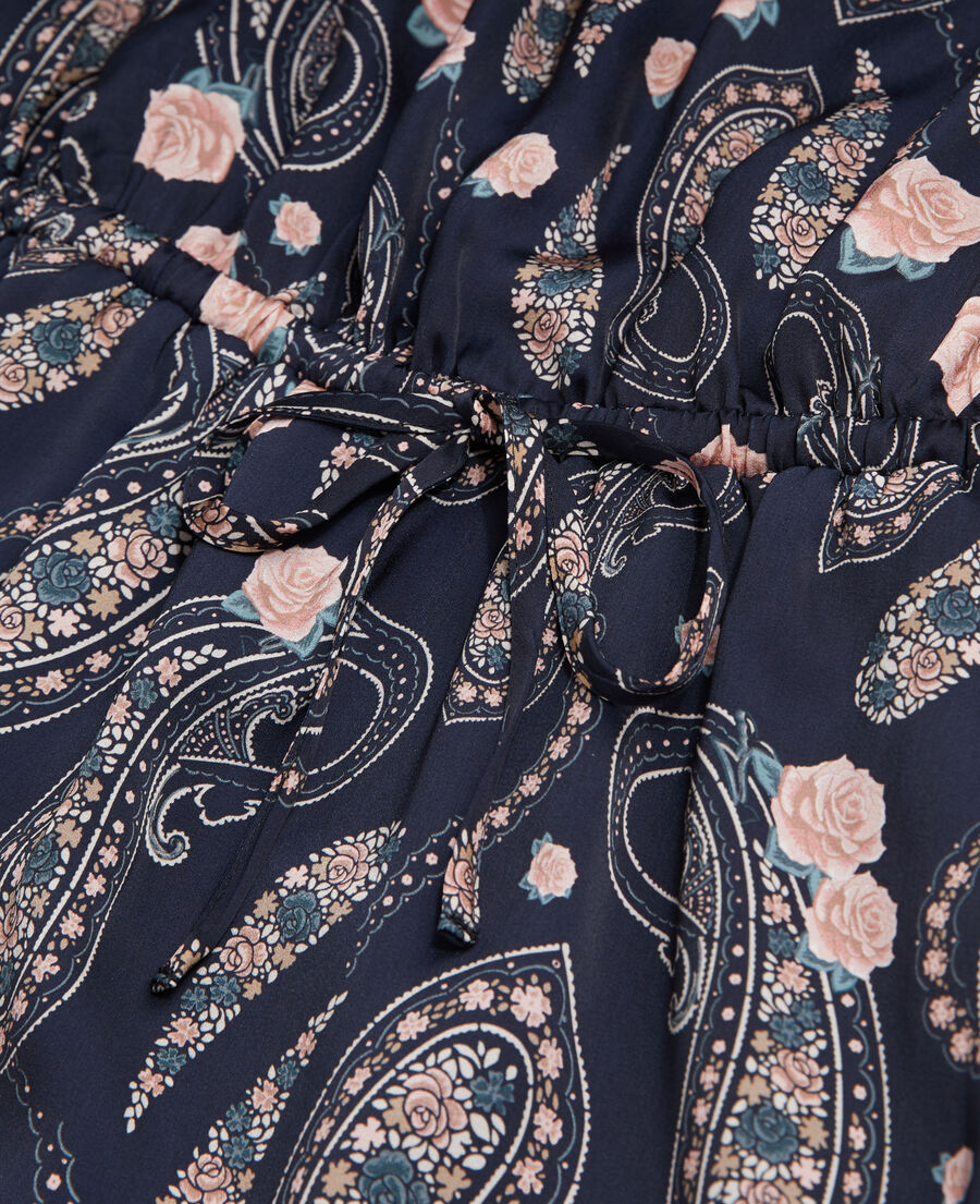 short printed dress with ruffles