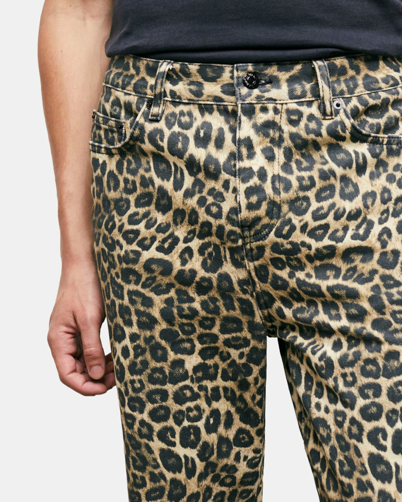 The Kooples MEN LEOPARD leopard print straight-cut jeans